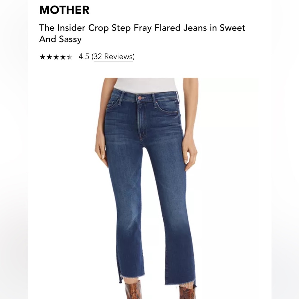 Mother The Insider Crop Step Fray, Sz 28
